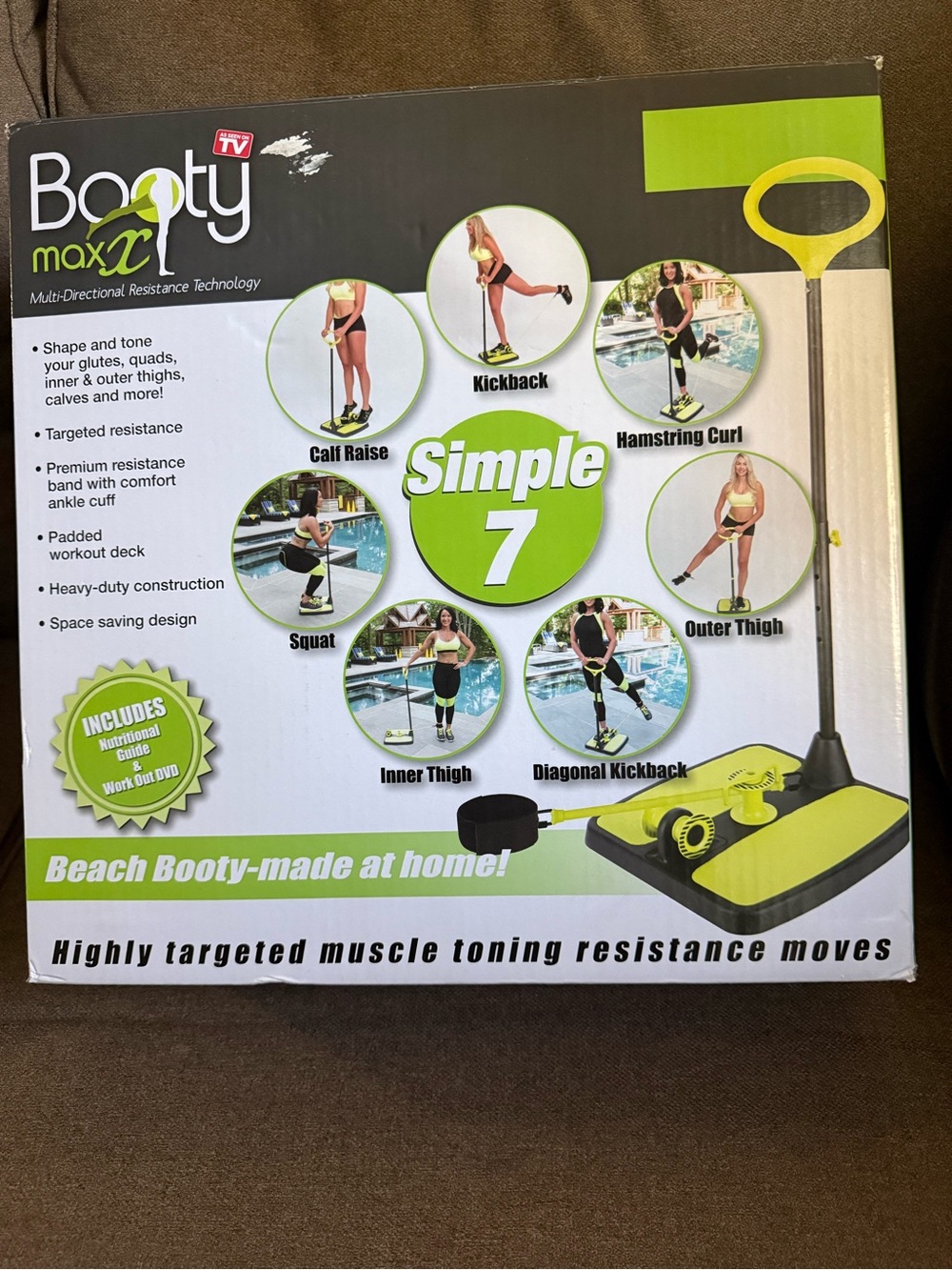 Box Booty MaxX As Seen On TV Muscle Toning Exercise W/ Resistance Bands